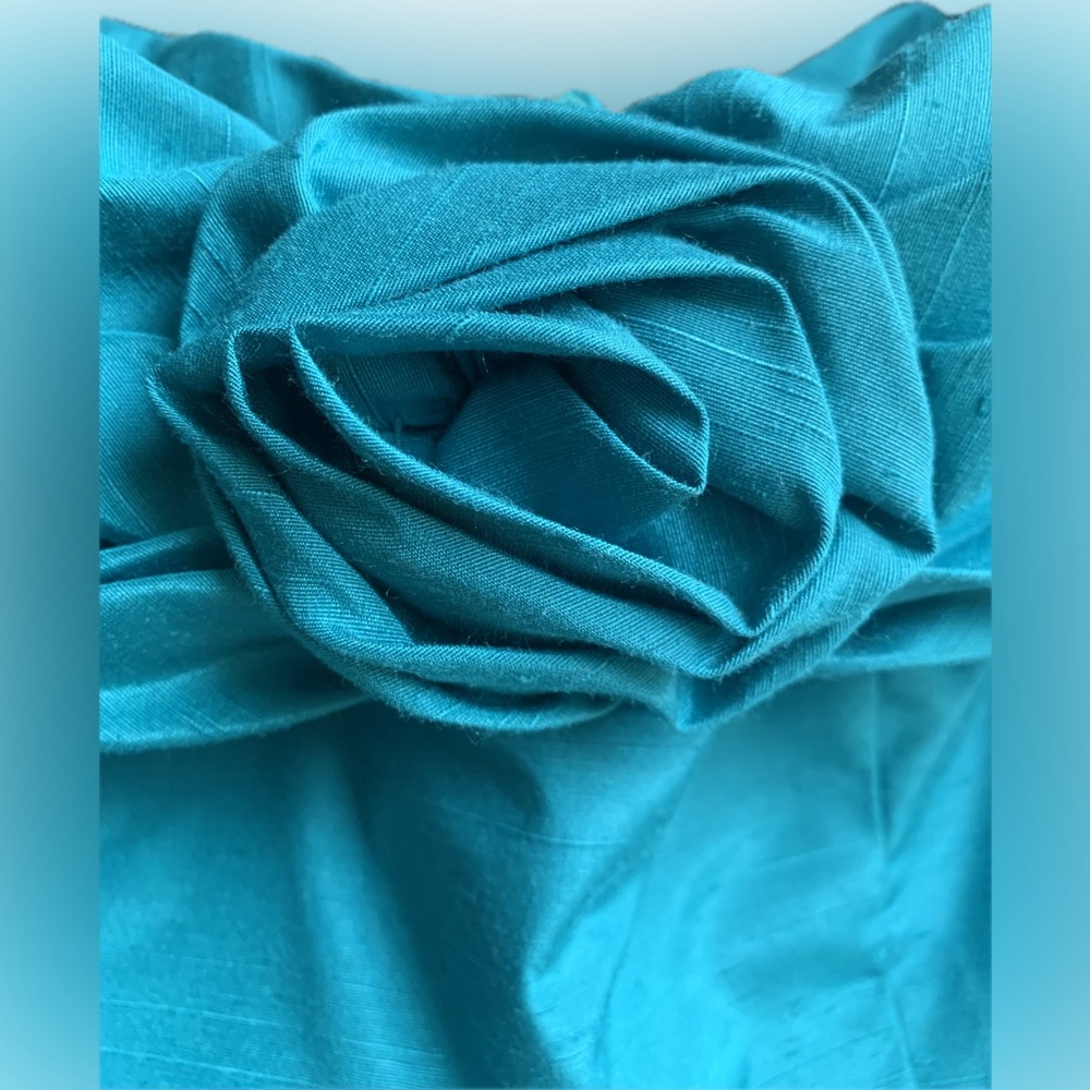 Off Shoulder 90s teal green bridesmaid fitted peplum long dress Dress, 12 - Picture 2 of 8